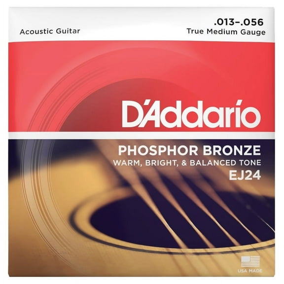 D'Addario EJ24 Phosphor Bronze Acoustic Guitar Strings, True Medium, 13-56