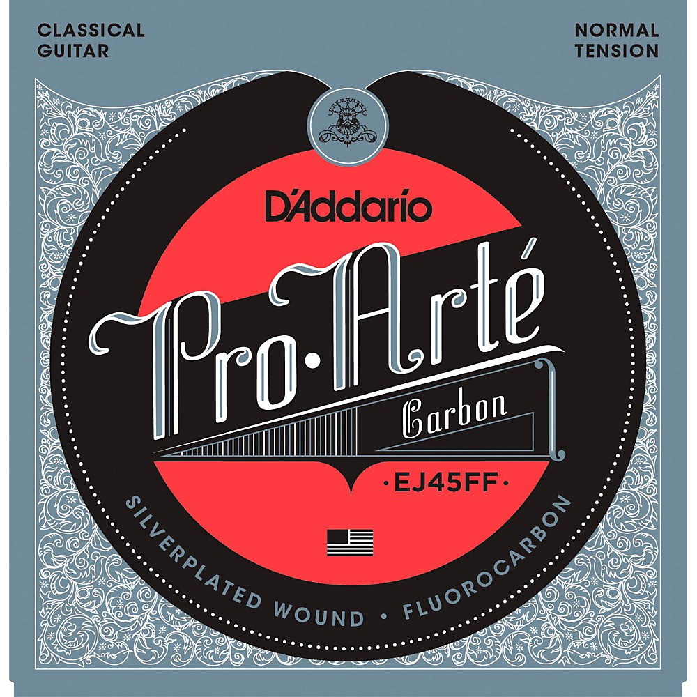 D'Addario EJ45FF Pro-Arté Carbon Classical Guitar Strings, Dynacore Basses, Normal Tension