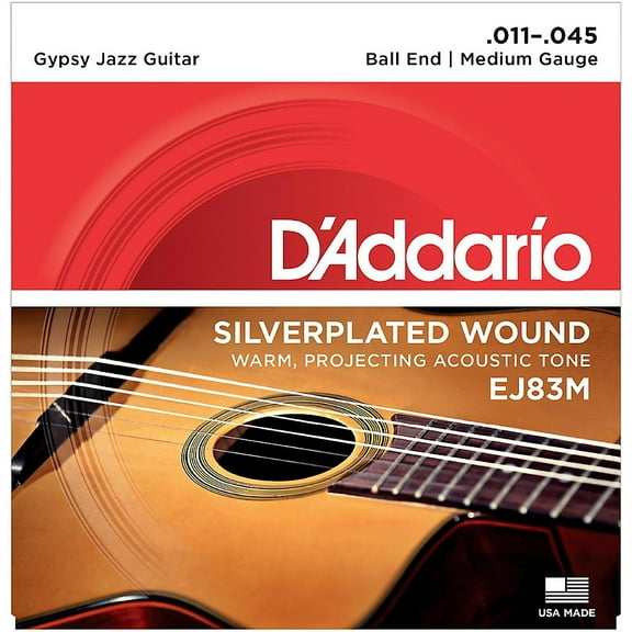 D'Addario EJ83M Gypsy Jazz Acoustic Guitar Strings, Ball End, Medium, 11-35 Gauge