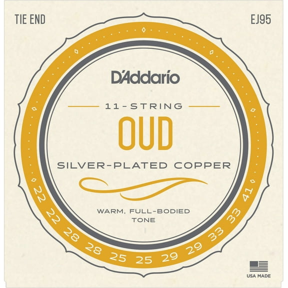 D'Addario EJ95 Silver Plated Copper Oud String Set - Tie End