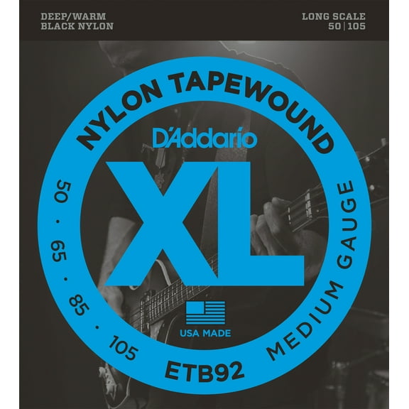 D'Addario ETB92 Tapewound Bass Guitar Strings, Medium, 50-105, Long Scale