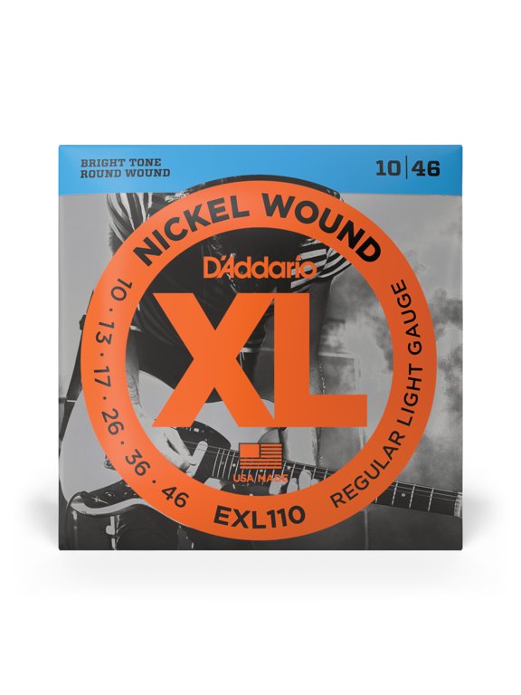 EXL110-E Nickel Wound Electric Guitar Strings, Regular Light, 10-46 - Extra E String Included