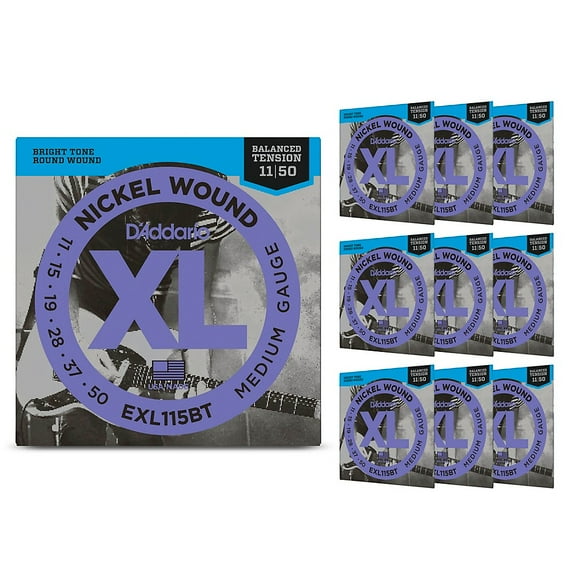 D'Addario EXL115BT Balanced Tension Medium Electric Guitar Strings 10 Pack