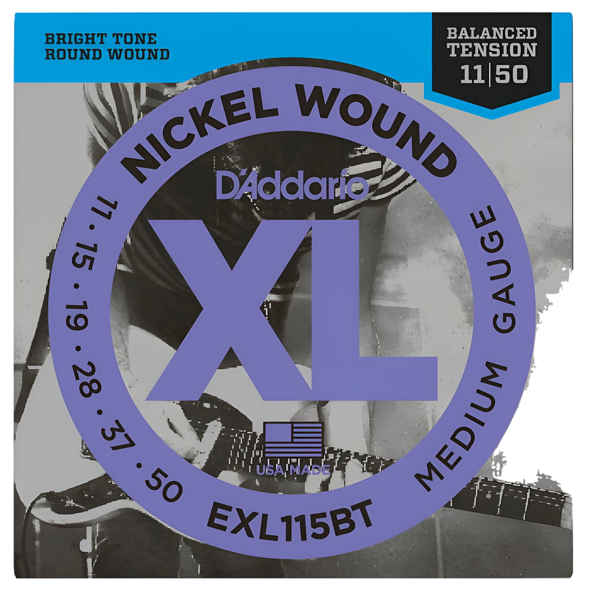 D'Addario EXL115BT Nickel Wound Electric Guitar Strings, Balanced Tension Medium, 11-50