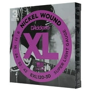 DAddario EXL120-3D Nickel Wound Electric Guitar Strings, Super Light, 09-42, 3 Sets