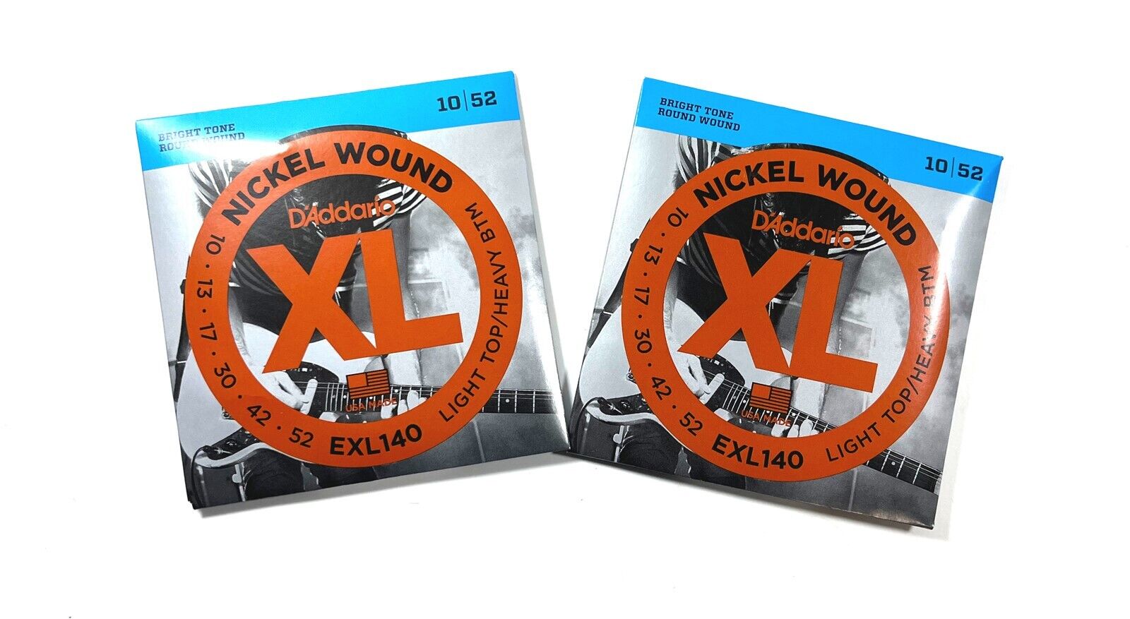 D'Addario Electric Guitar Strings 2 Sets EXL140 Light Top/Heavy Bottom 10-52