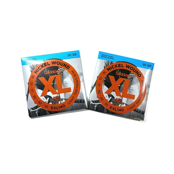 D'Addario Electric Guitar Strings 2 Sets EXL140 Light Top/Heavy Bottom 10-52