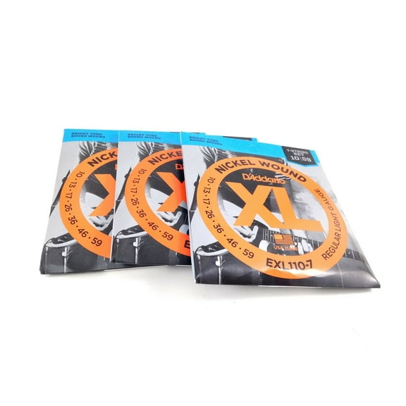 D'Addario Electric Guitar Strings  3 pack  7 string set   EXL110-7  Light