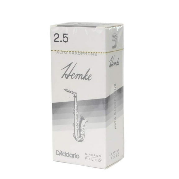 D'Addario Frederick L. Hemke Alto Saxophone Woodwind ReedsShorter Vamp for Darker Tone, Strength 2.5, 5-Pack