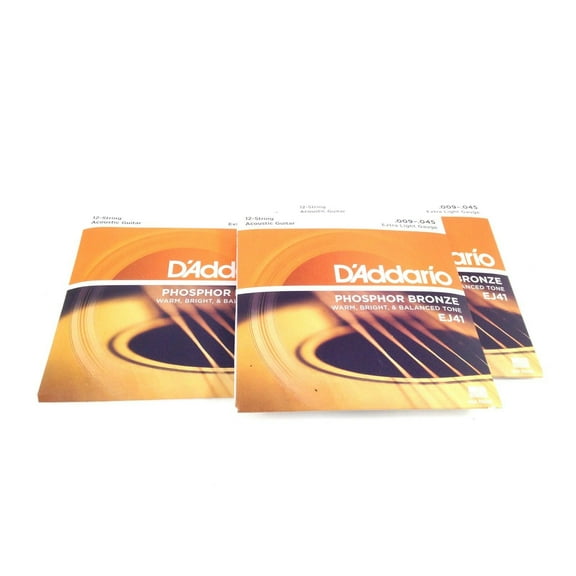 D'Addario Guitar Strings 12 String 09-45 Phosphor Bronze 3-Pack