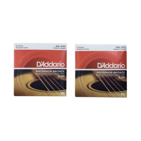 D'Addario Guitar Strings 2-Pack 12 String 12-52 Phosphor Bronze