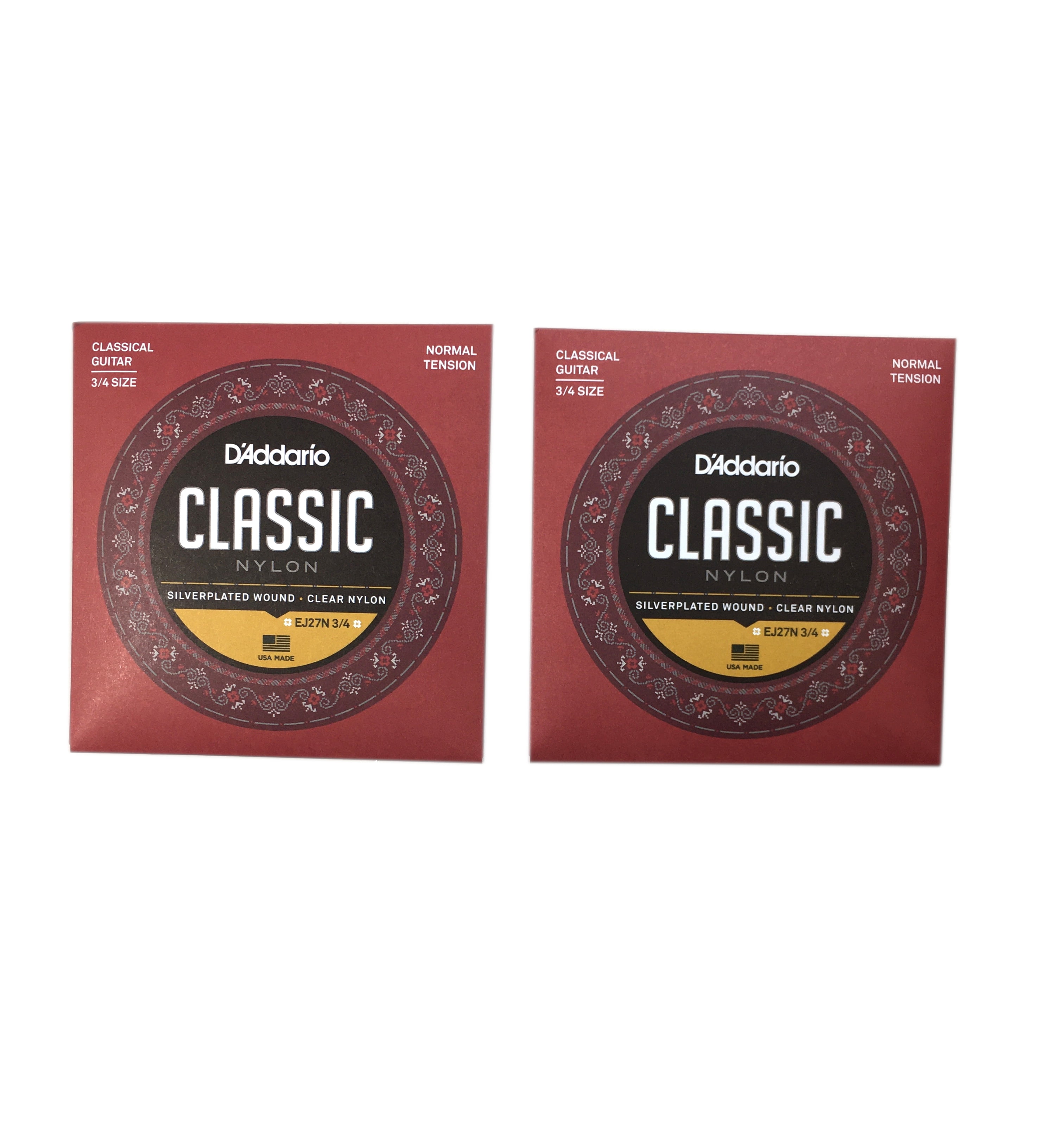 D'Addario Guitar Strings 2-Pack EJ27N 3/4 Student Classical Nylon