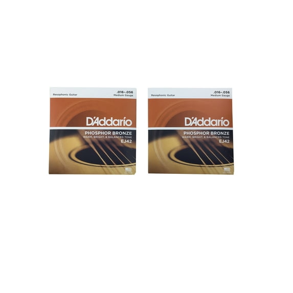 D'Addario Guitar Strings 2-Pack EJ42 Resophonic Phosphor Bronze Acoustic