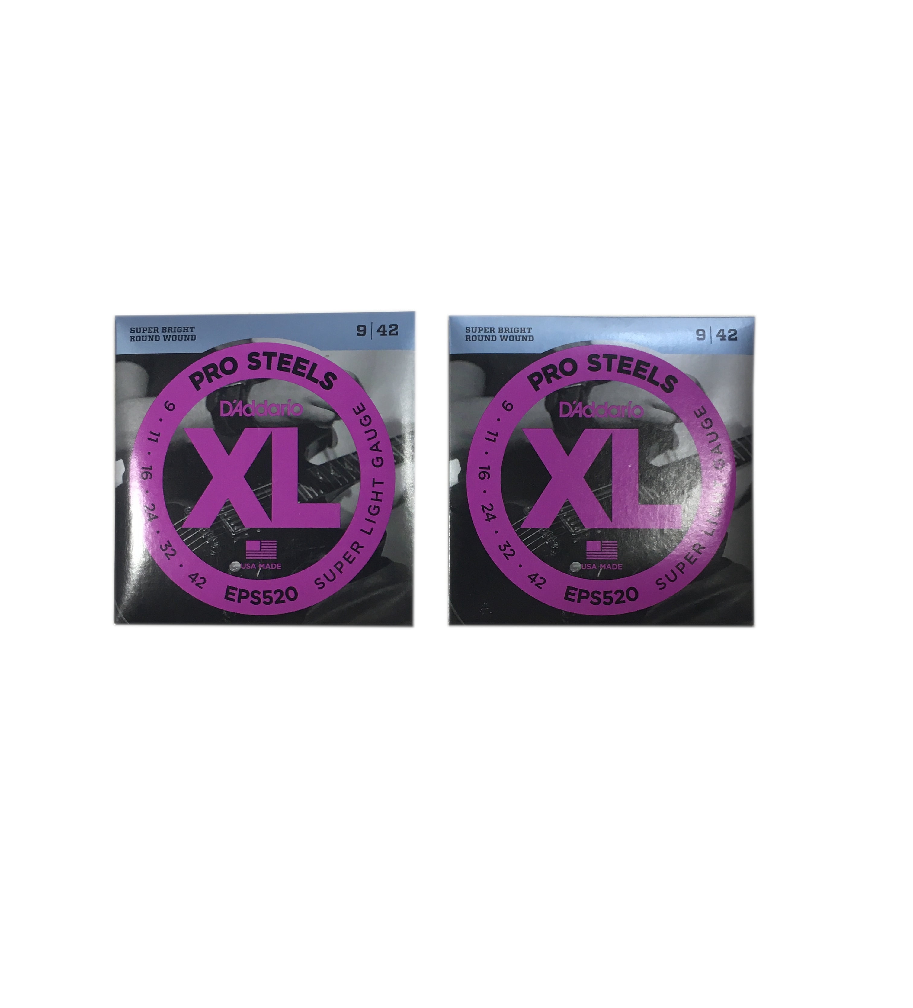 D'Addario Guitar Strings 2-Pack EPS520 Pro Steels Electric Super Light