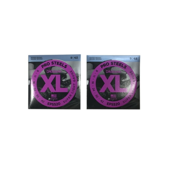 D'Addario Guitar Strings 2-Pack EPS520 Pro Steels Electric Super Light