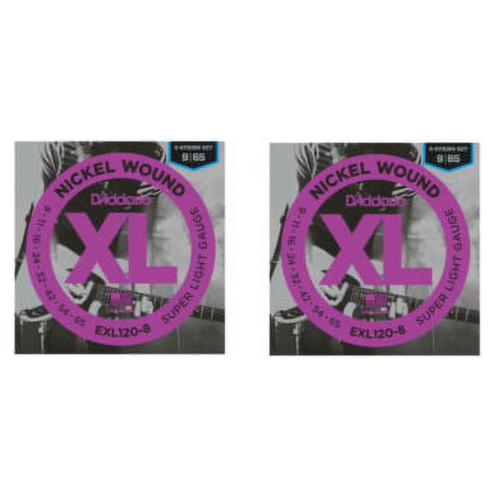 D'Addario Guitar Strings 2 Pack EXL120-8 Super Light 8 String Electric