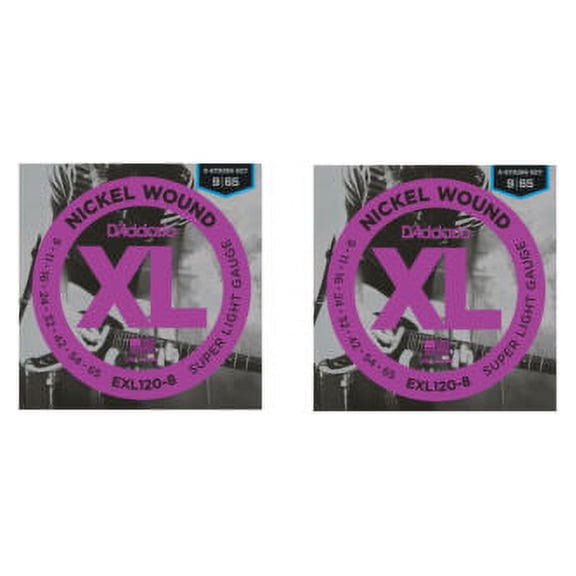 D'Addario Guitar Strings 2 Pack EXL120-8 Super Light 8 String Electric