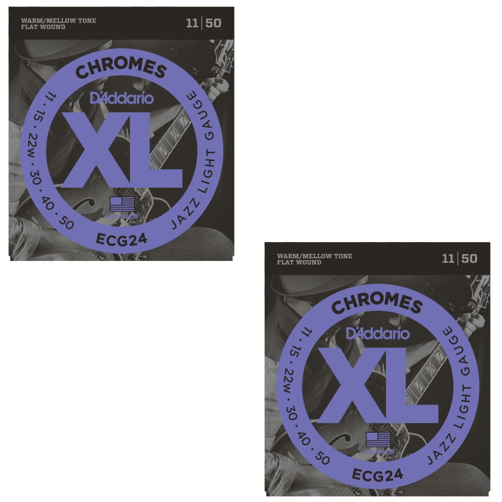 D'Addario Guitar Strings 2-Pack Electric ECG24 Chromes Jazz Light 11-50