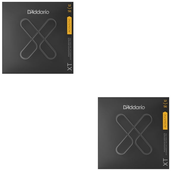 D'Addario Guitar Strings 2-Pack Extended Life Phosphor Bronze Light 12-56