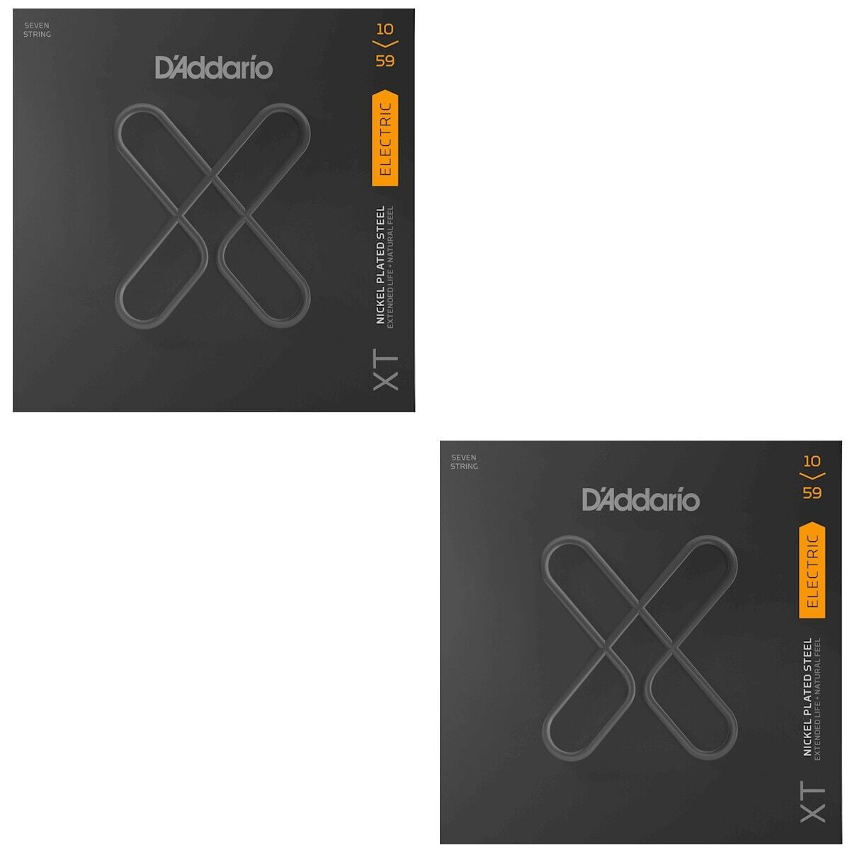 D'Addario Guitar Strings 2-Sets 7 String Electric Extended LIfe 10-59 Nickel Wnd
