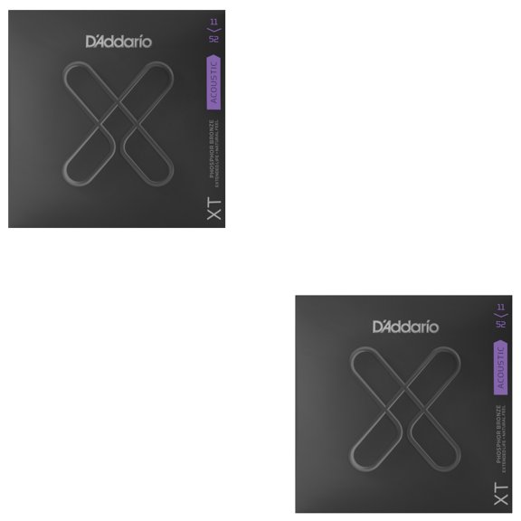 D'Addario Guitar Strings 2-Sets Extended Life Phosphor Bronze Custom Light 11-52
