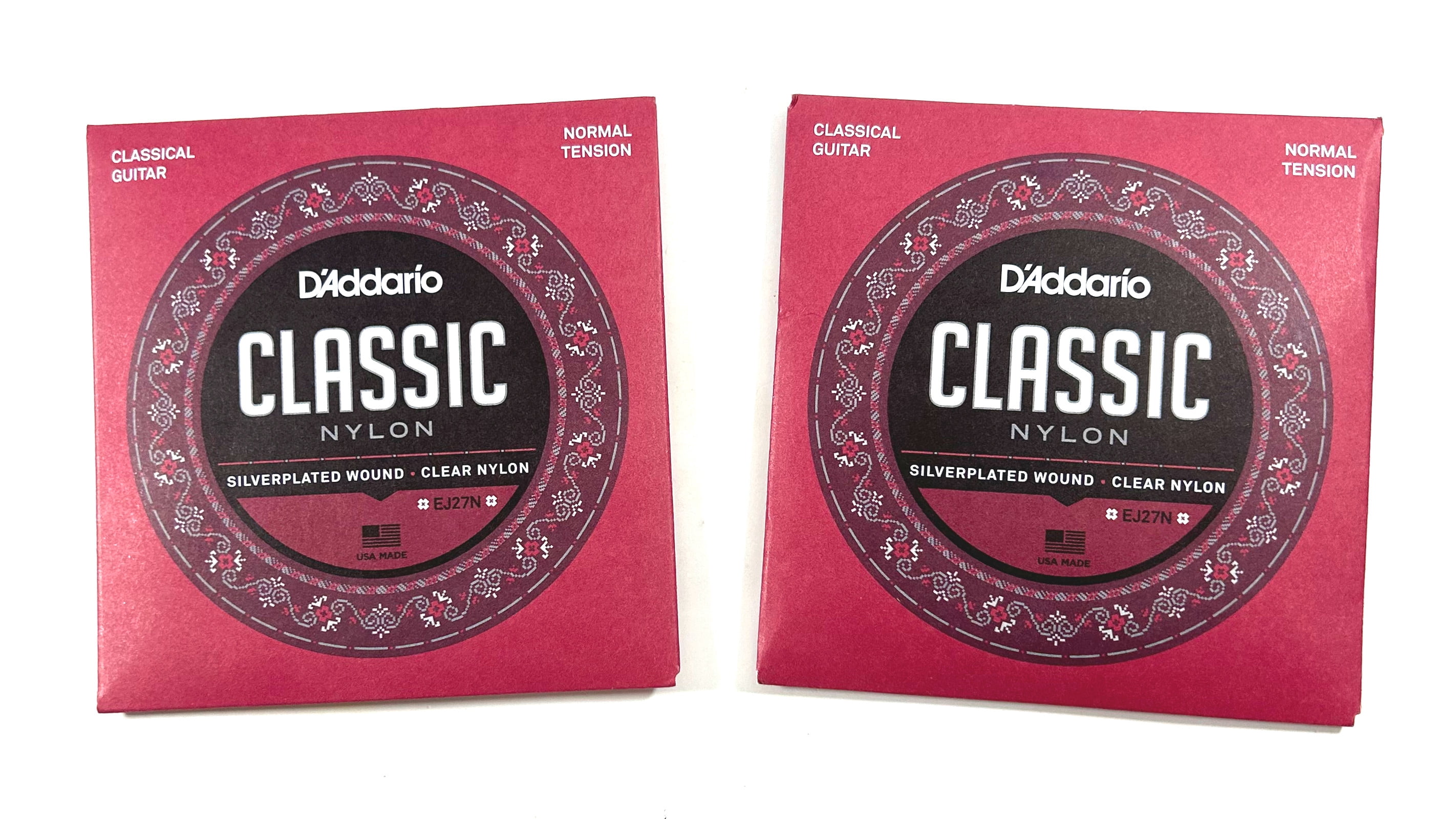 D'Addario Guitar Strings 2 Sets Nylon Classical EJ27N Normal Tension