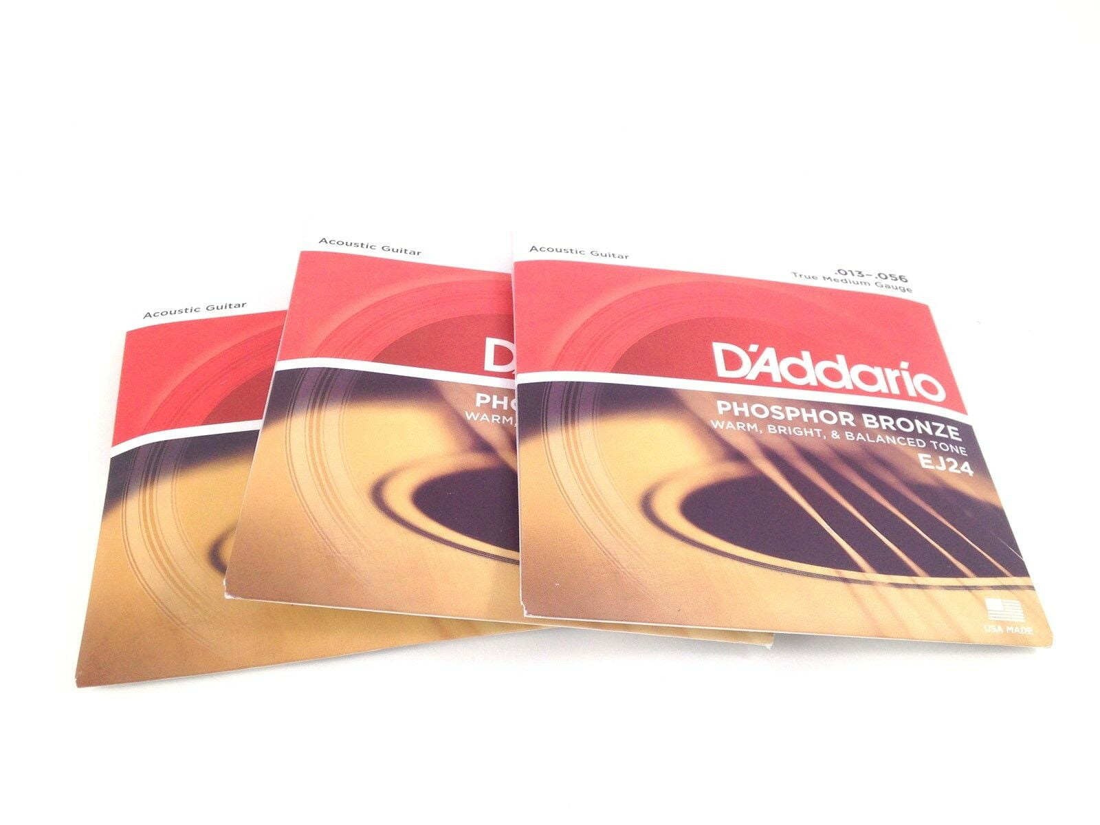 D'Addario Guitar Strings 3 Pack EJ24 True Medium DADGAD Tuning .013-.056