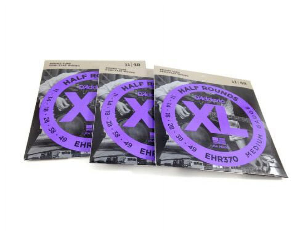 D'Addario Guitar Strings 3 Pack Electric EHR370 Half Round Medium 11-49