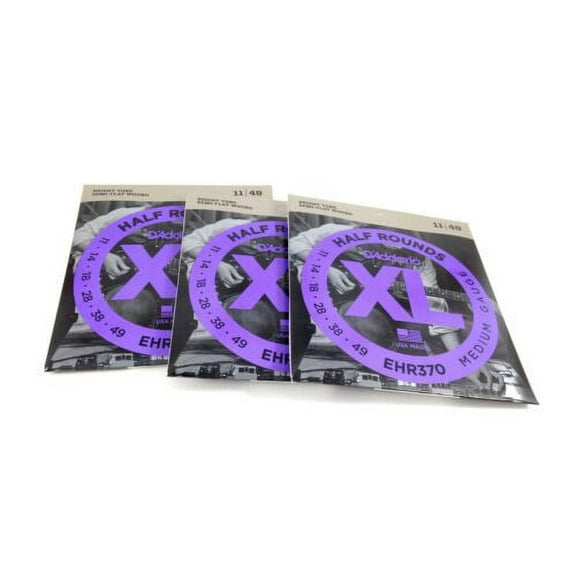 D'Addario Guitar Strings 3 Pack Electric EHR370 Half Round Medium 11-49