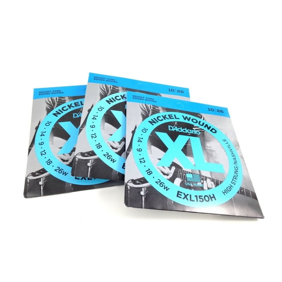 D'Addario Guitar Strings 3 Pack High Strung Nashville Lite Top Heavy Bot