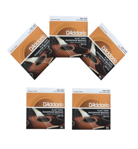 D'Addario Guitar Strings 5 Pack  Acoustic  EFT15  Extra Light