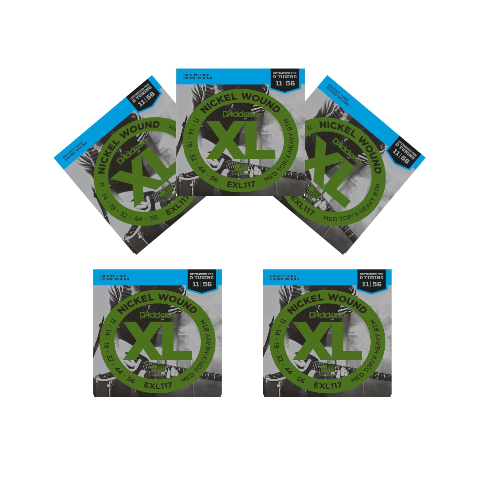 D'Addario Guitar Strings 5 Pack EXL117 Electric Drop D Tuning
