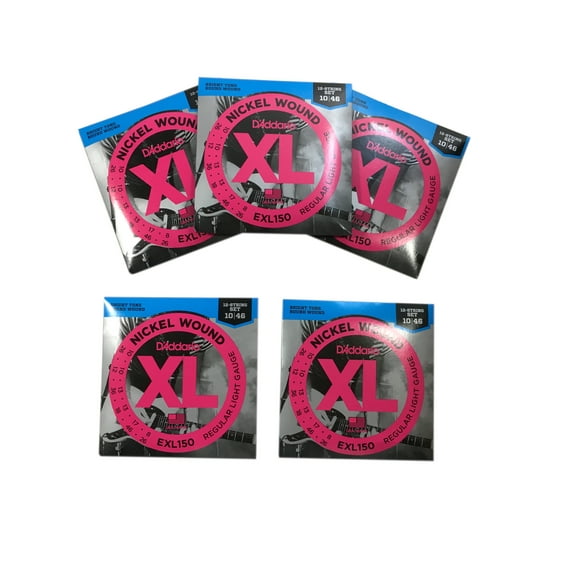D'Addario Guitar Strings 5-Pack Electric 12 string 1 set EXL150 Light