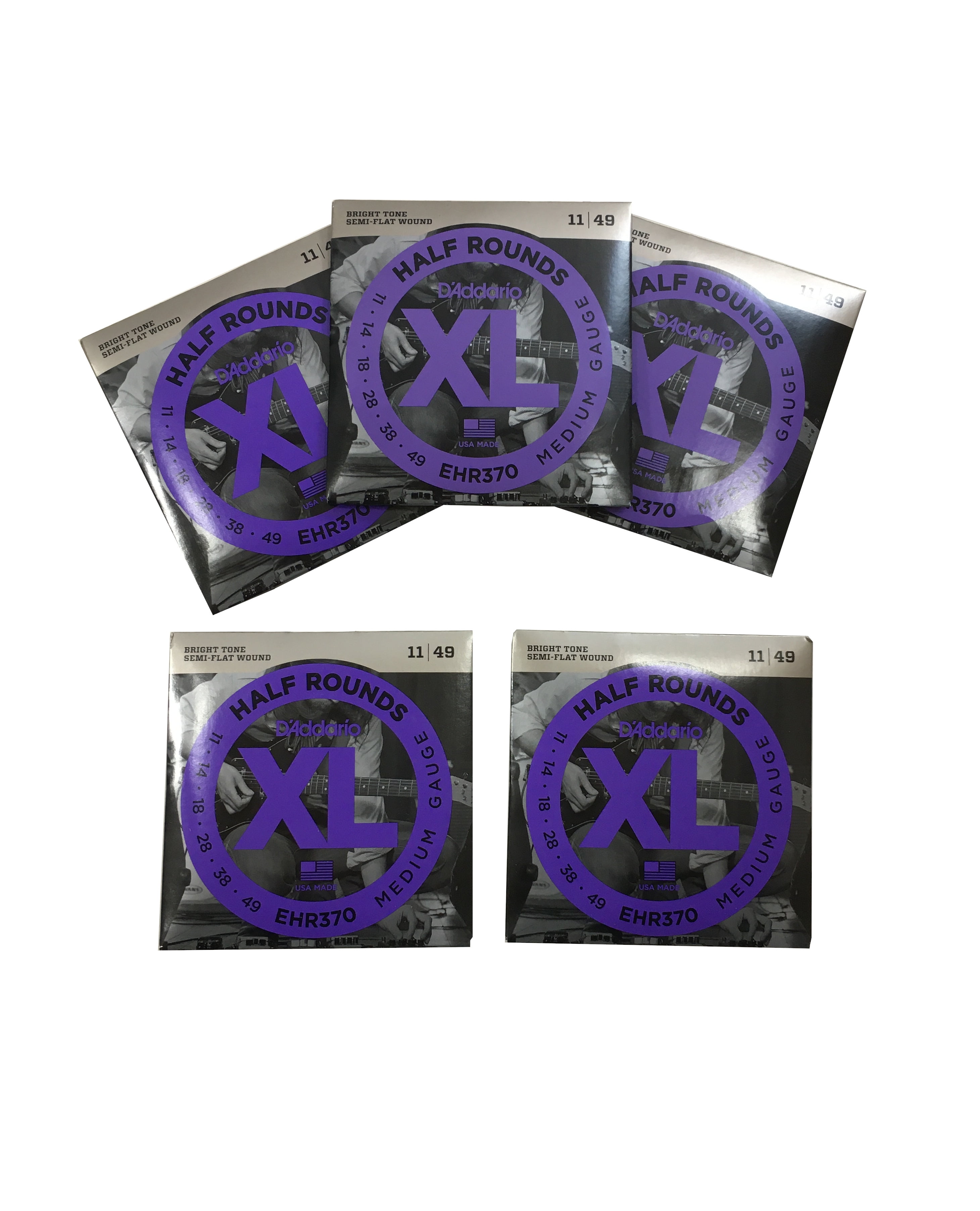 D'Addario Guitar Strings 5-Packs EHR370 Electric Halfround - Medium