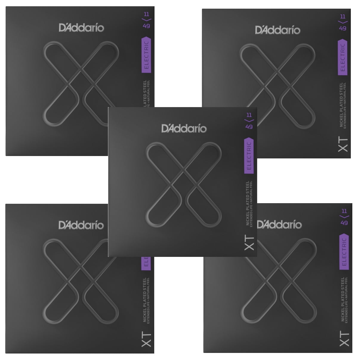 D'Addario Guitar Strings 5-Sets Electric Extended LIfe 11-49 Nickel Wound