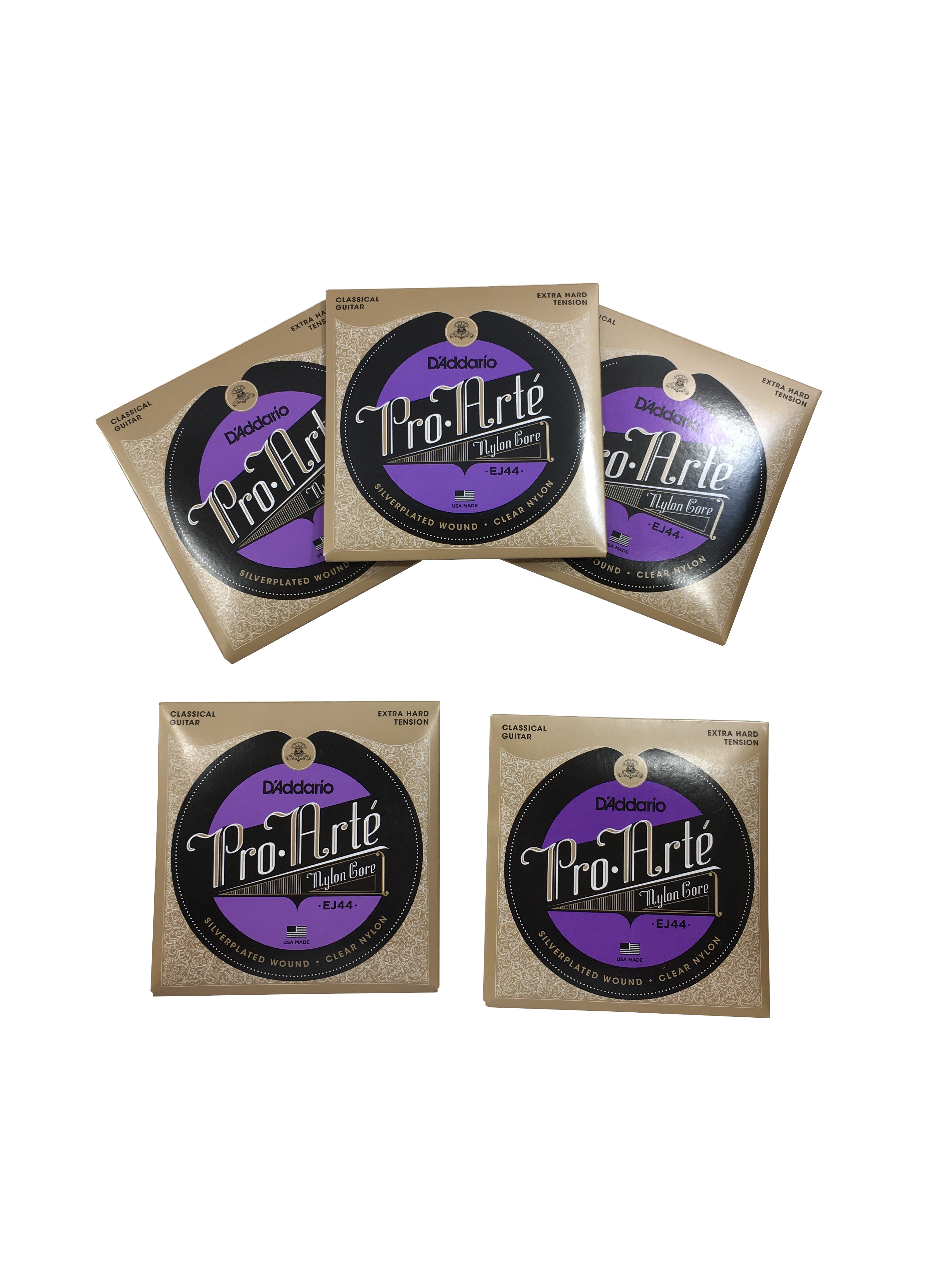 D'Addario Guitar Strings Classical 5 Pack EJ44 Pro-Arte Nylon Extra Hard