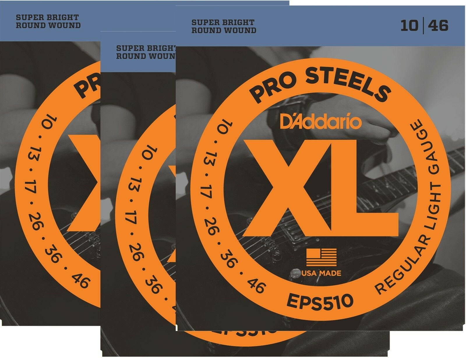 D'Addario Guitar Strings Pro Steels 3 Sets Electric EPS510 LIGHT