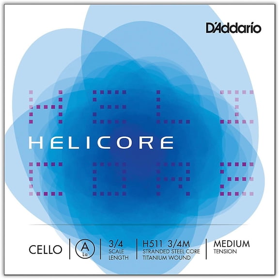 D'Addario Helicore Cello Single A String, 3/4 Scale, Medium Tension