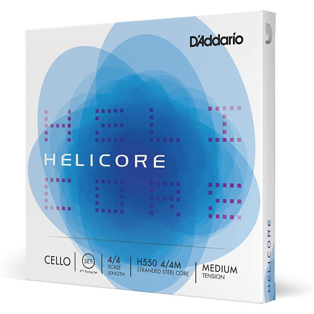 D'Addario Helicore FourthsTuning Cello Set, 4/4 Scale, Medium Tension