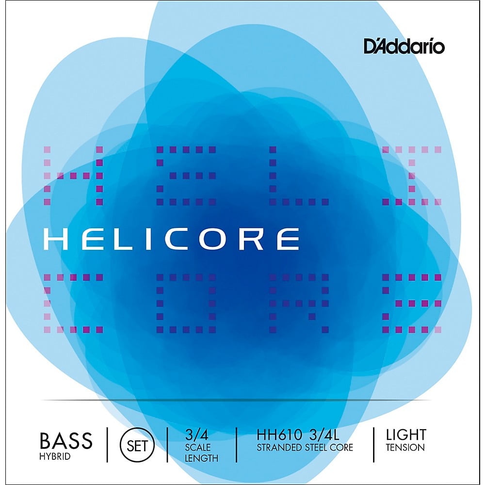 D'Addario Helicore Hybrid Bass String Set, 3/4 Scale, Light Tension