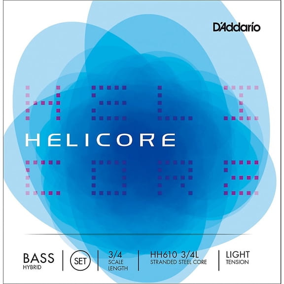 D'Addario Helicore Hybrid Bass String Set, 3/4 Scale, Light Tension