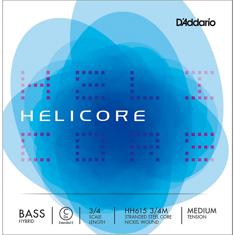 D'Addario Helicore Hybrid Series Double Bass C (Extended E) String 3/4 Size Medium