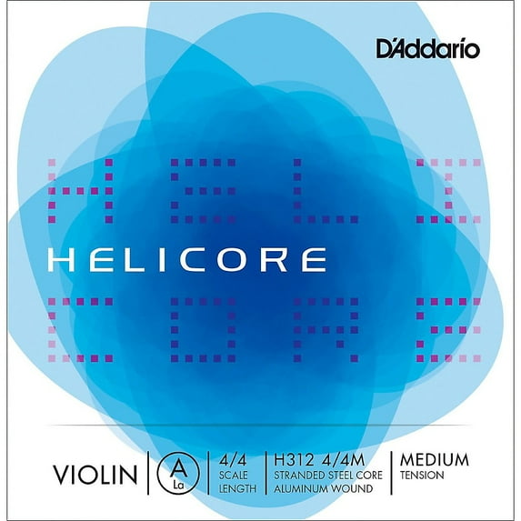 D'Addario Helicore Violin Single A String, 4/4 Scale, Medium Tension