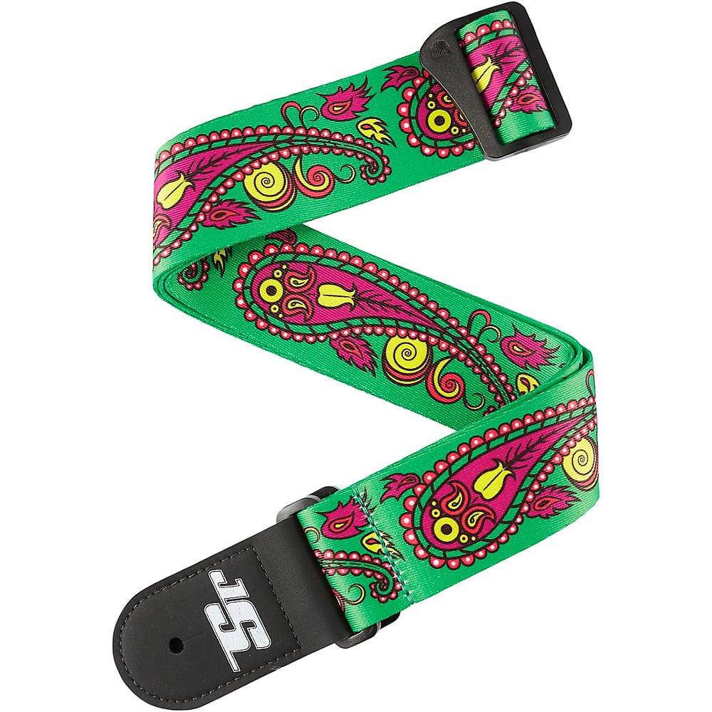 D'Addario Joe Satriani Guitar Strap, Paisley Green