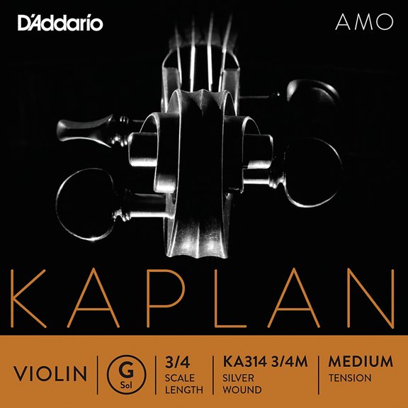 D'Addario Kaplan Amo Violin G String, 3/4 Scale, Medium Tension