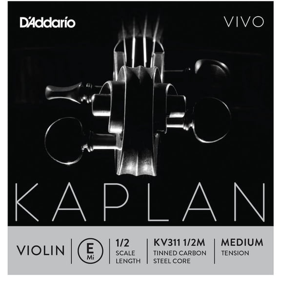D'Addario Kaplan Vivo Violin E String, 1/2 Scale, Medium Tension