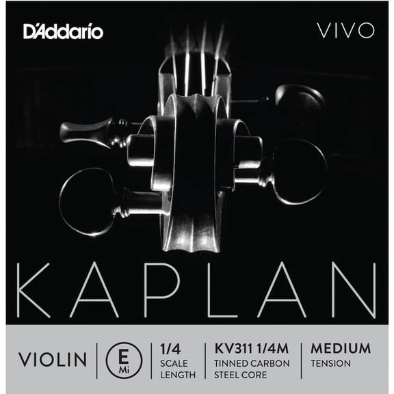 D'Addario Kaplan Vivo Violin E String, 1/4 Scale, Medium Tension