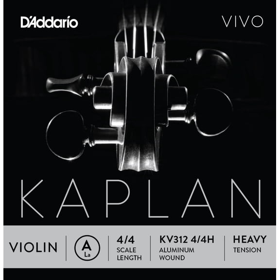D'Addario Kaplan Vivo Violin D String, 4/4 Scale, Heavy Tension