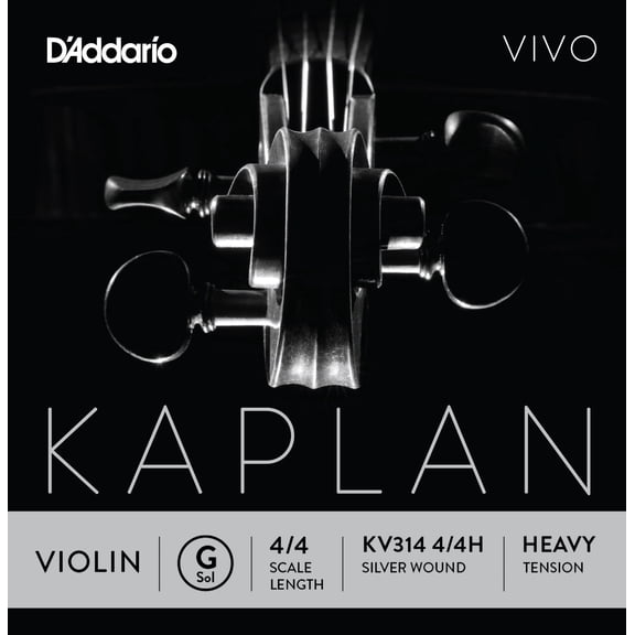 D'Addario Kaplan Vivo Violin D String, 4/4 Scale, Heavy Tension