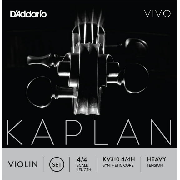 D'Addario Kaplan Vivo Violin String Set, 4/4 Scale, Heavy Tension
